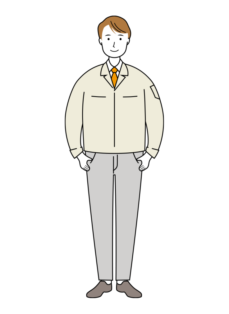 作業員のイラスト-線画