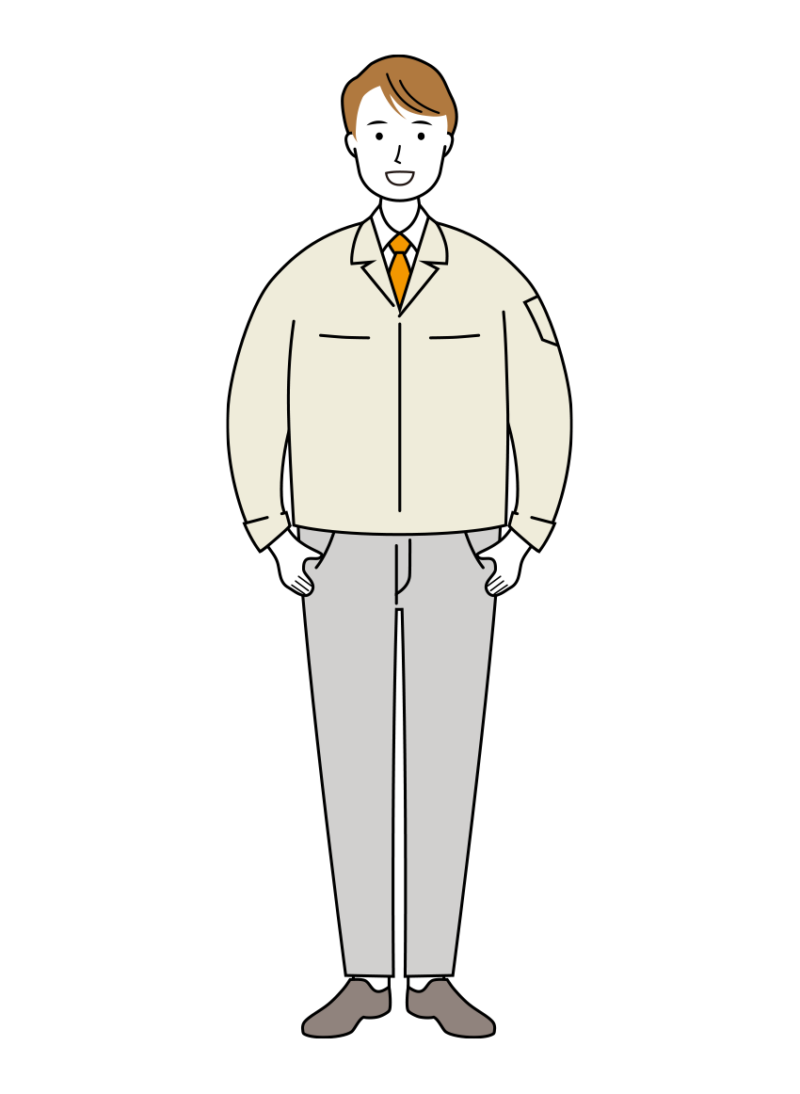 作業員のイラスト-線画