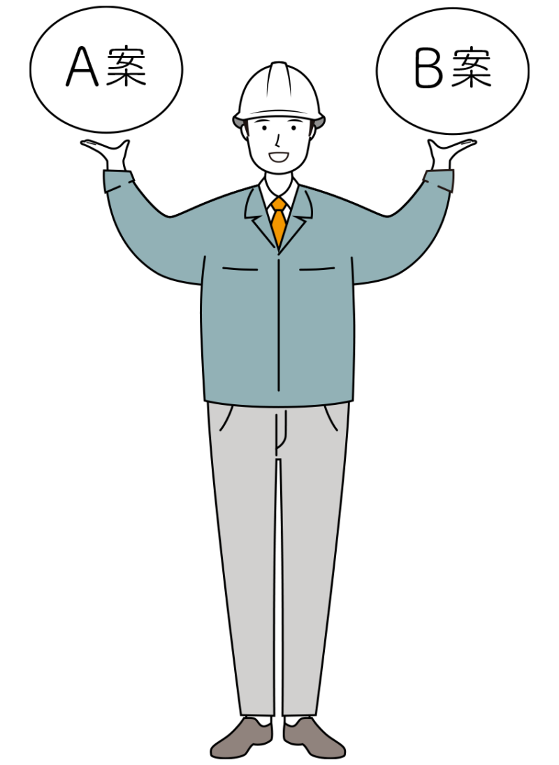 安全ヘルメット着用の現場作業員のイラスト-線画02-13