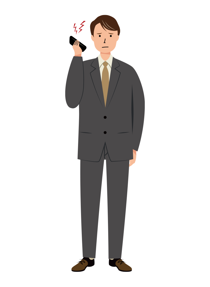クレームの対応をするビジネス男性のイラスト