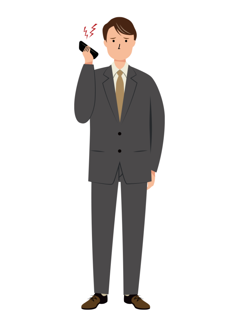クレームの対応をするビジネス男性のイラスト