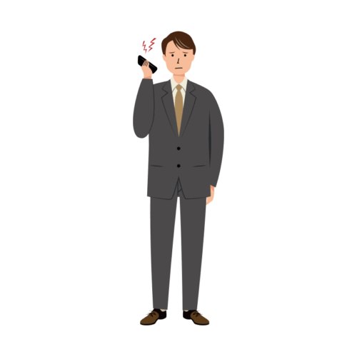 クレームの対応をするビジネス男性のイラスト