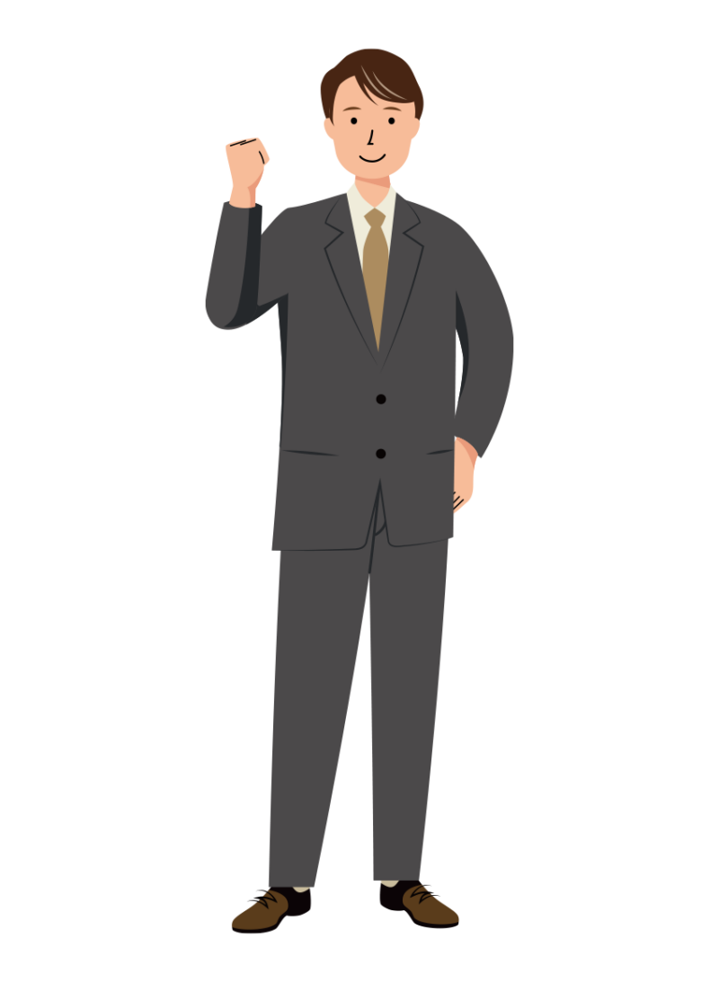 気合いの入ったビジネス男性のイラスト