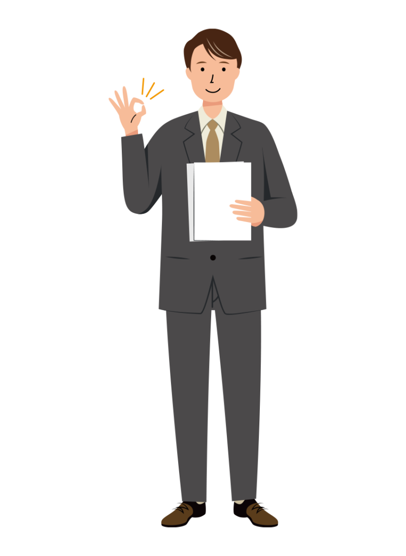 OKサインを出すビジネス男性のイラスト