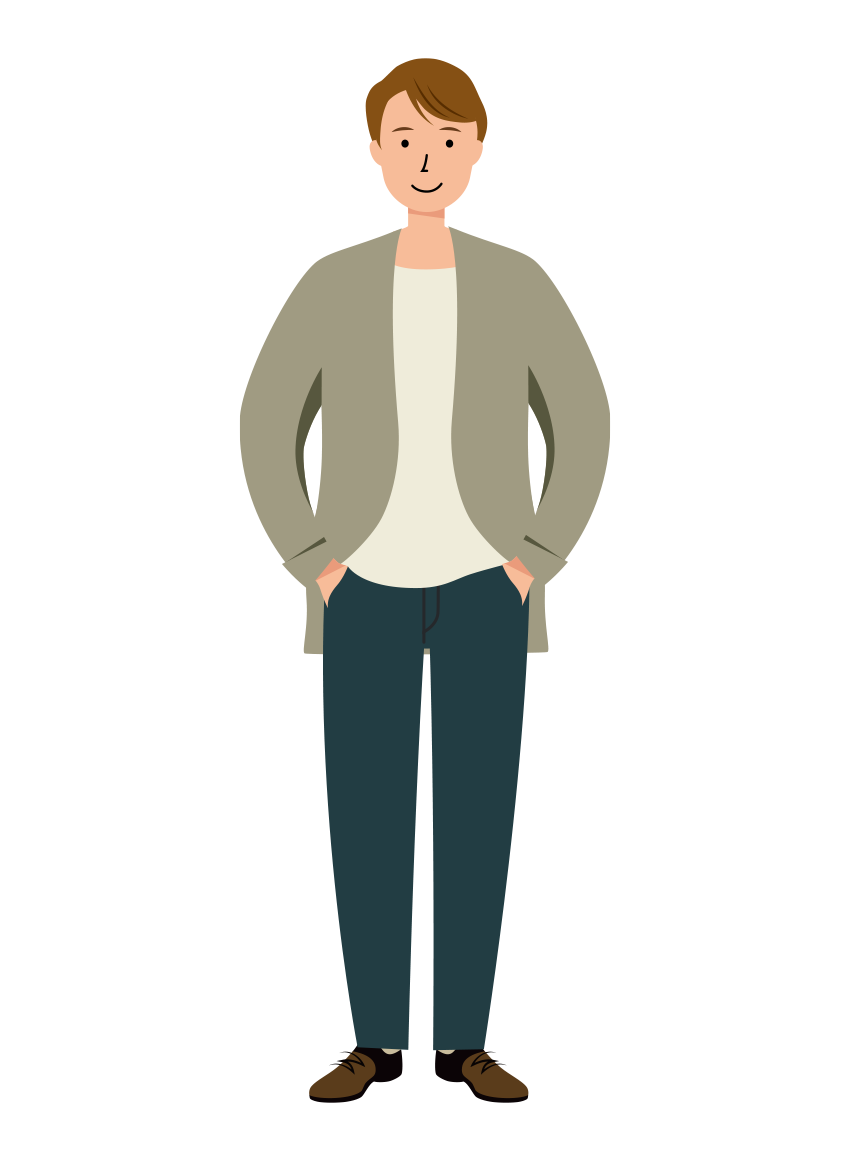 ポケットに手を入れてる男性のイラスト