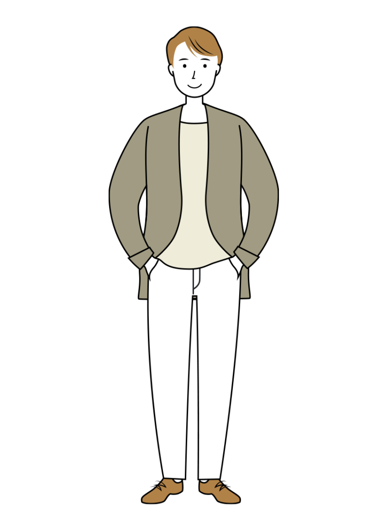 ポケットに手を入れてる男性のイラスト