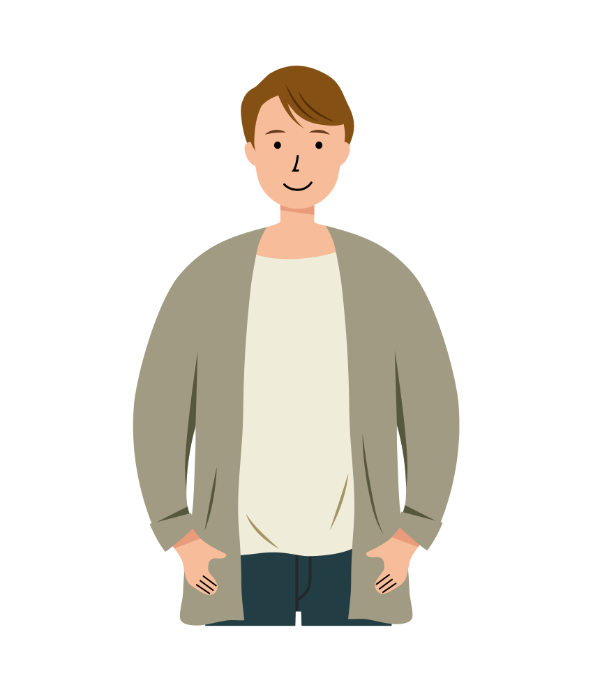 人物 男性のイラスト-上半身