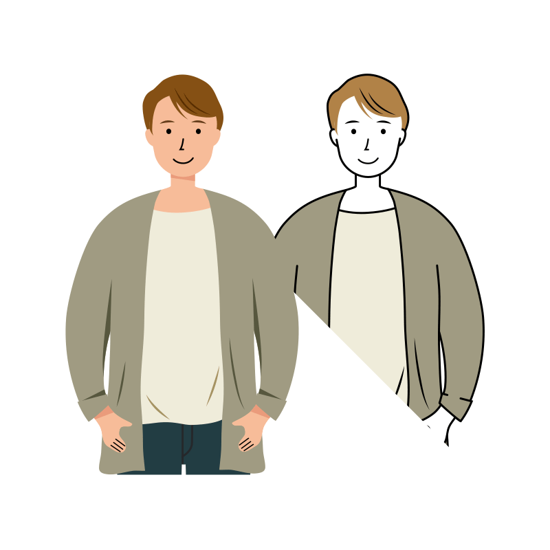 男性のイラスト-上半身