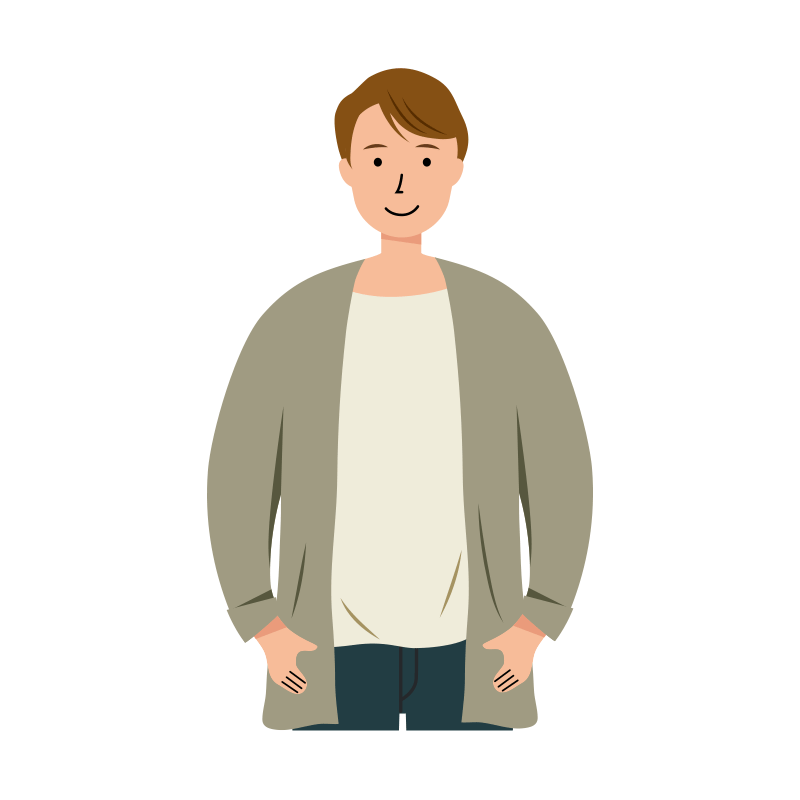 人物 男性のイラスト-上半身