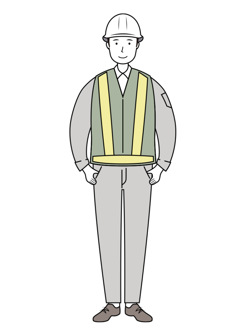 男性交通誘導員のイラスト