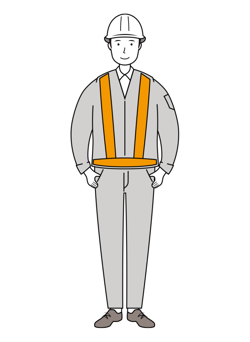 紺の制服を着た男性交通誘導員のイラスト