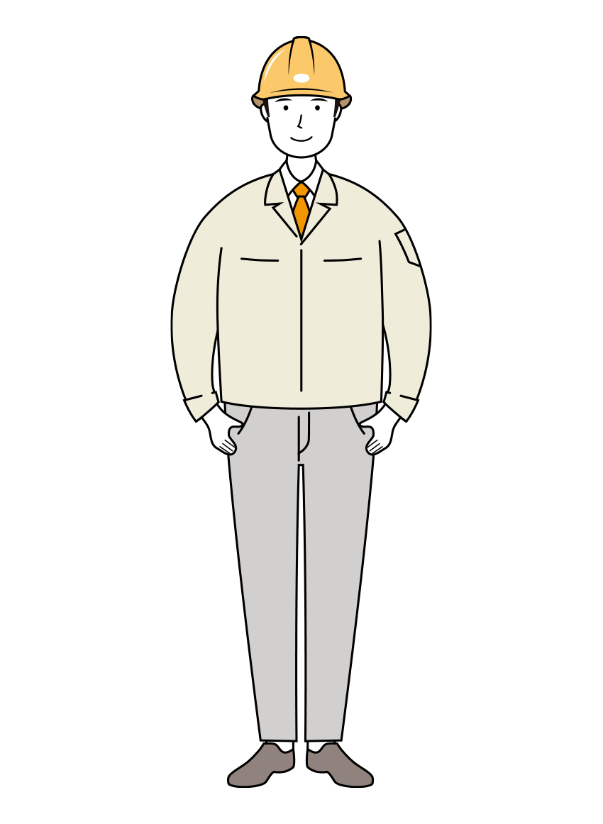 安全ヘルメット着用の作業員のイラスト