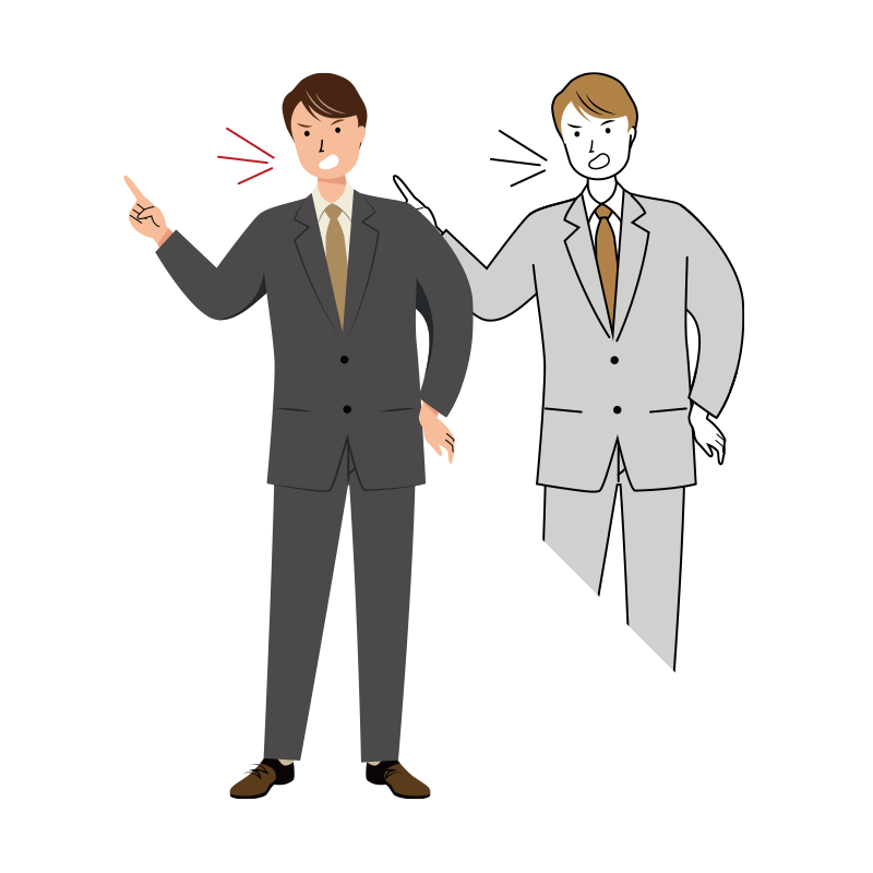 業務の指摘をするビジネス男性のイラスト