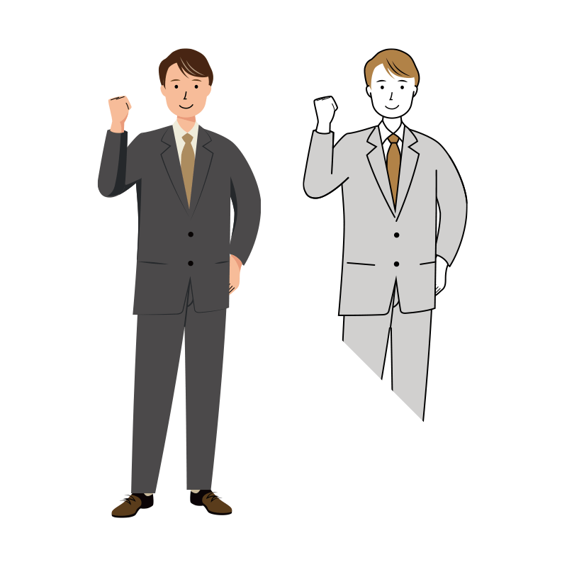 気合いの入ったビジネス男性のイラスト