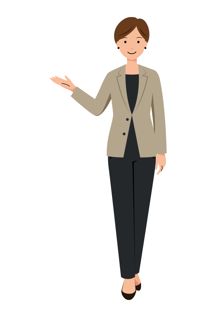 丁寧な対応をするビジネスのイラスト-女性