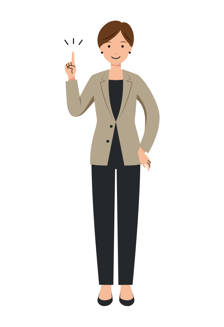 ワンポイントアドバイスするビジネスのイラスト-女性