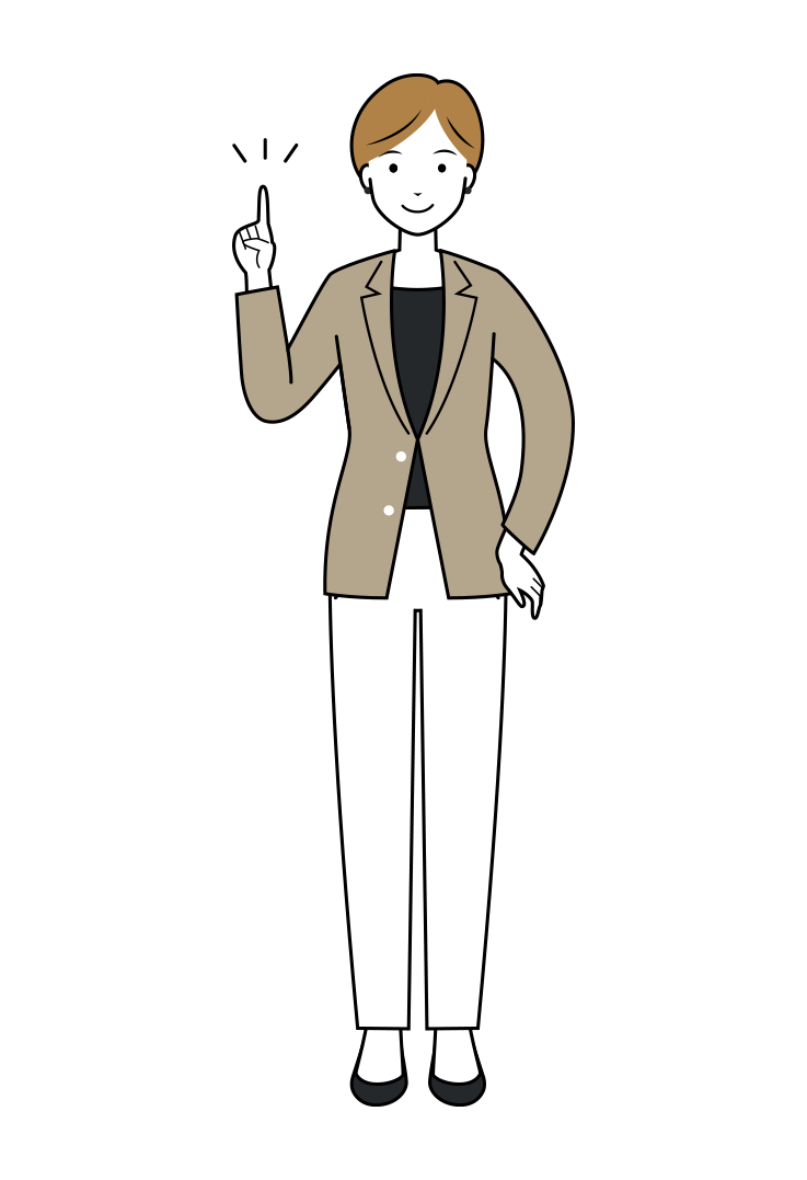 ワンポイントアドバイスするビジネスのイラスト-女性