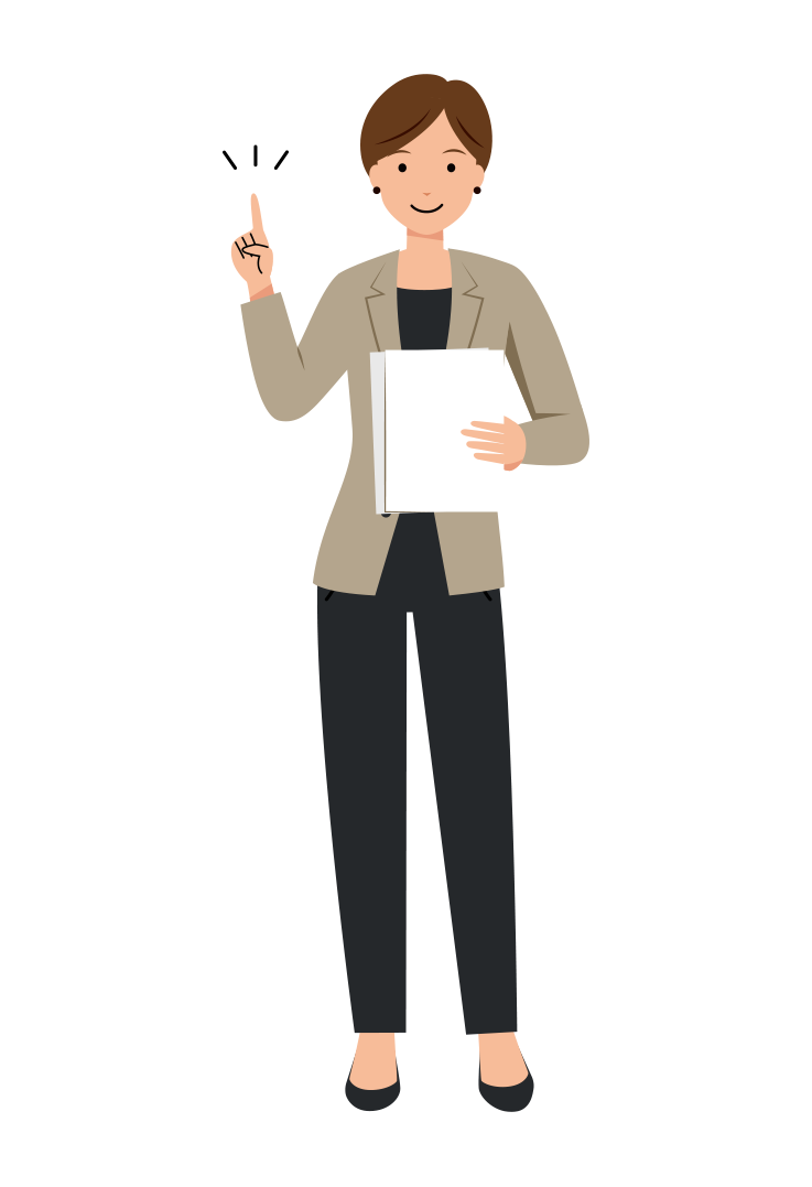 企画案の提示をするビジネスのイラスト-女性