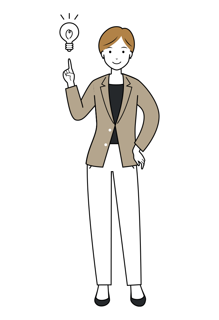 ひらめきをするビジネスのイラスト-女性