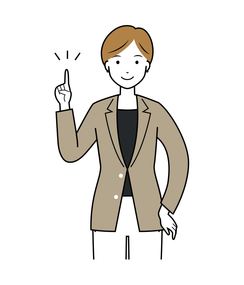 アドバイスをする女性ビジネスマンのイラスト-上半身