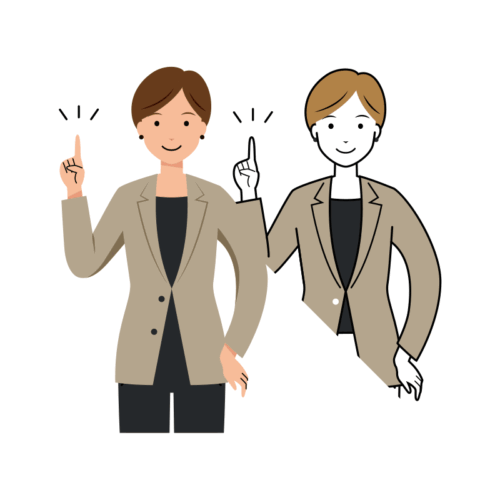 アドバイスをする女性ビジネスマンのイラスト-上半身