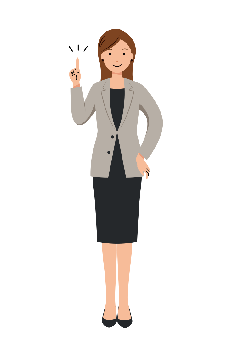 ビジネス イラスト - 女性・アドバイス・カジュアル・ロングヘア