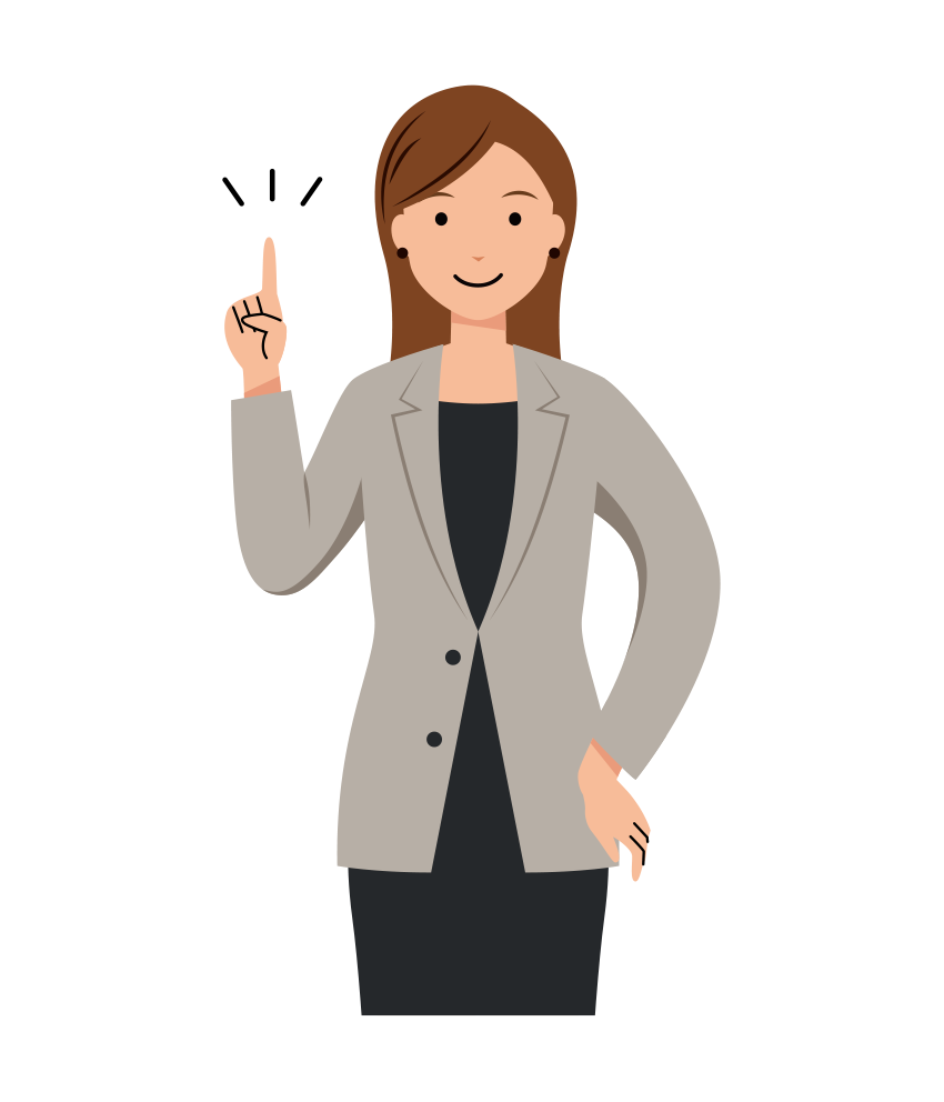 ビジネス イラスト - 女性・アドバイス・ロングヘア・上半身