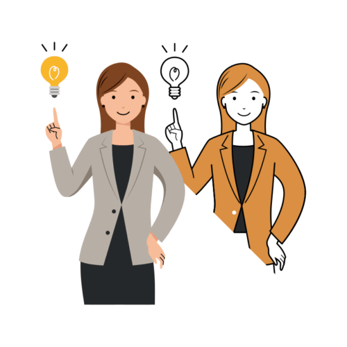 ビジネス イラスト - 女性・ひらめき・ロングヘア・上半身