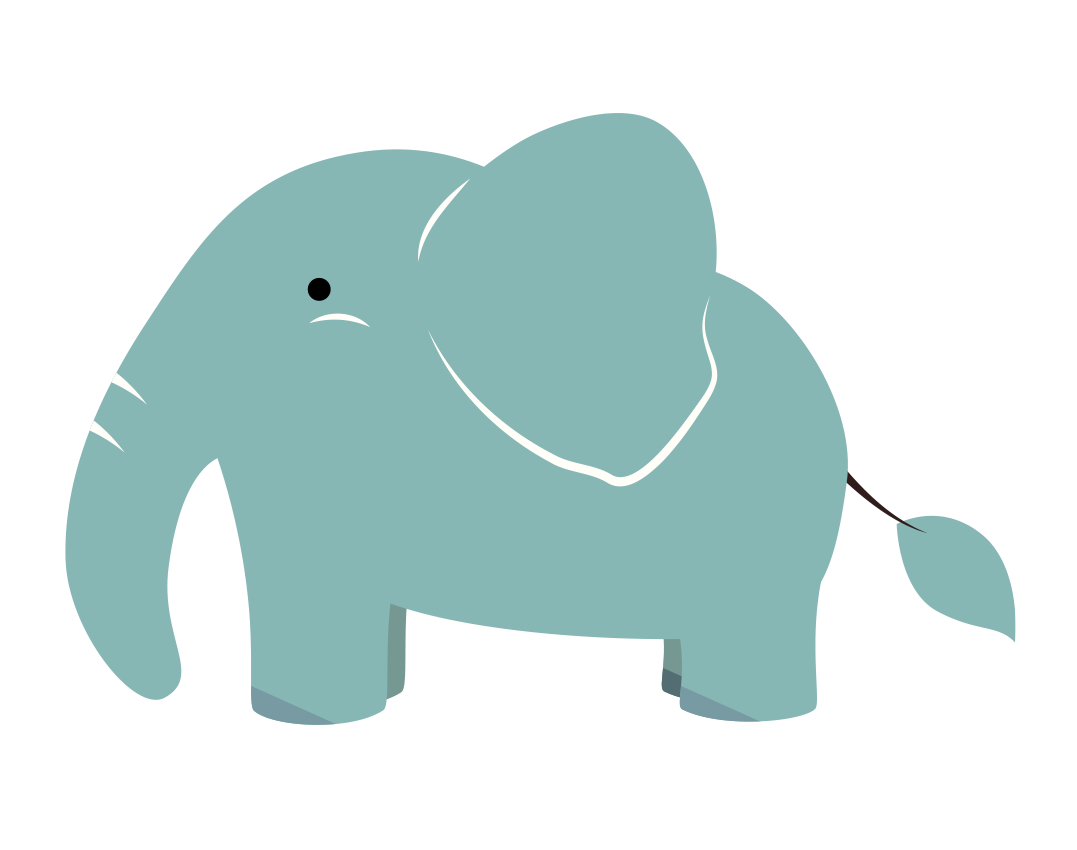 ゾウ（象） イラスト - 陸上の動物・かわいい