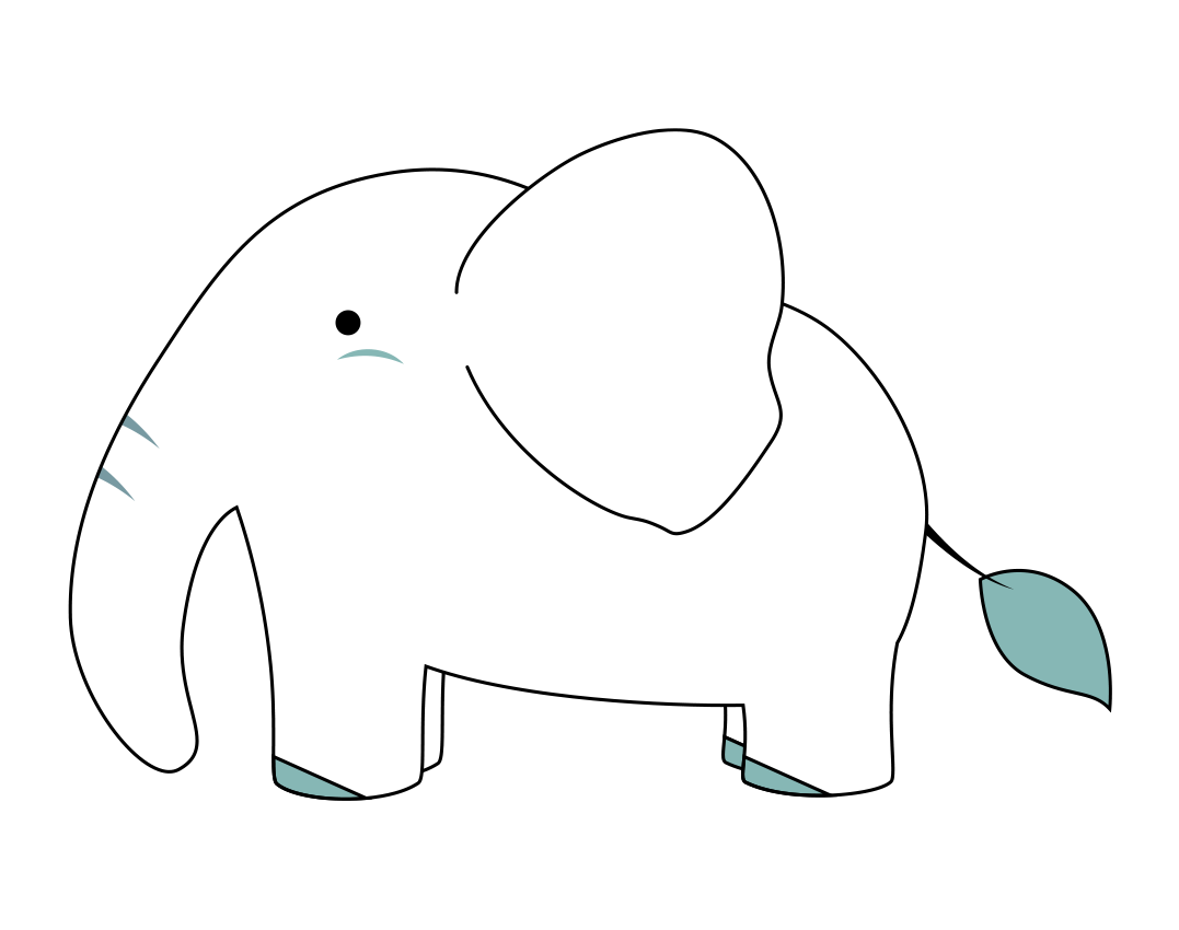 ゾウ（象） イラスト - 陸上の動物・かわいい