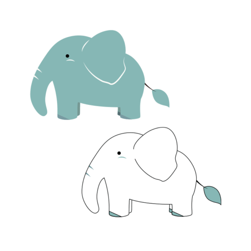 ゾウ（象） イラスト - 陸上の動物・かわいい