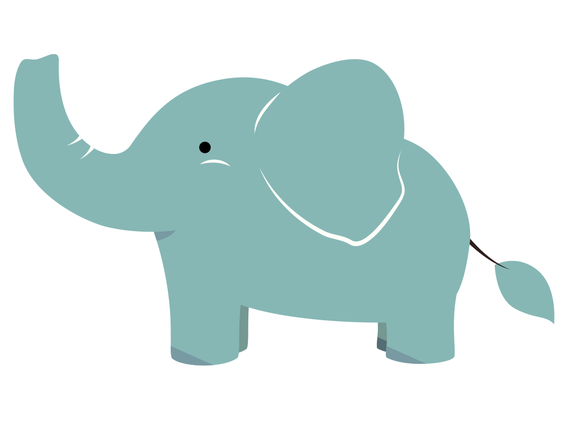 ゾウ（象） イラスト - 陸上の動物・かわいい・鼻