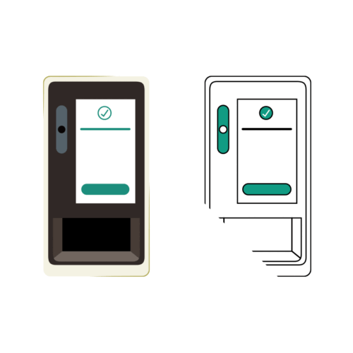 医療 イラスト - マイナ保険証・カードリーダー・正面