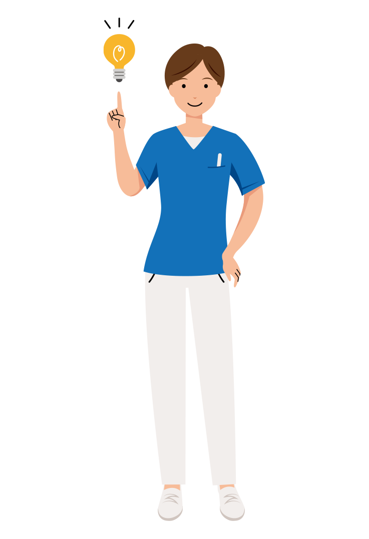 看護師 イラスト - 医療・福祉・ひらめき・スクラブ・女性