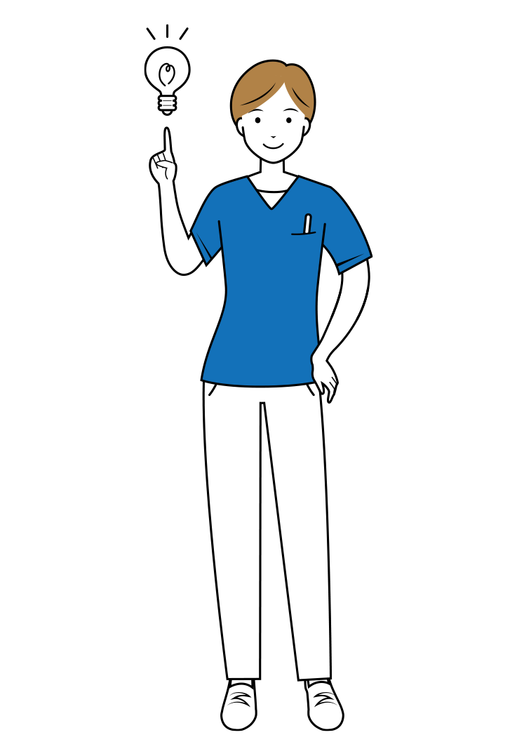 看護師 イラスト - 医療・福祉・ひらめき・スクラブ・女性