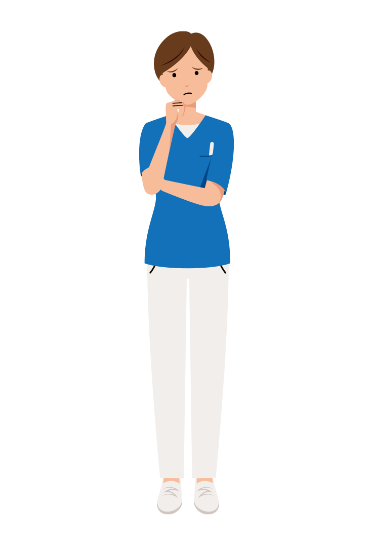 看護師 イラスト - 医療・福祉・考える・スクラブ・女性