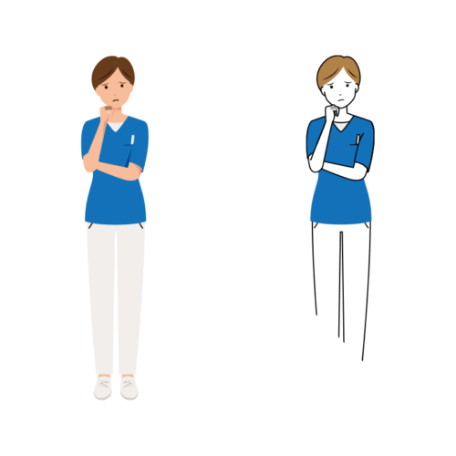 看護師 イラスト - 医療・福祉・考える・スクラブ・女性