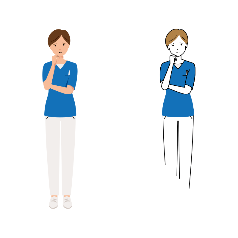 看護師 イラスト - 医療・福祉・考える・スクラブ・女性