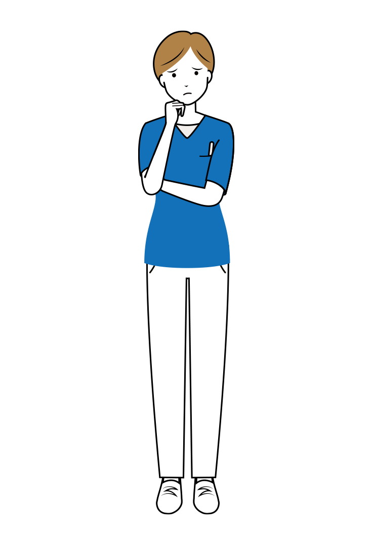 看護師 イラスト - 医療・福祉・考える・スクラブ・女性