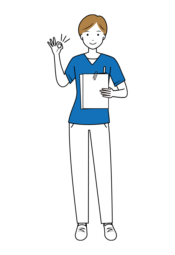 看護師 イラスト - 医療・福祉・OKサイン・スクラブ・女性
