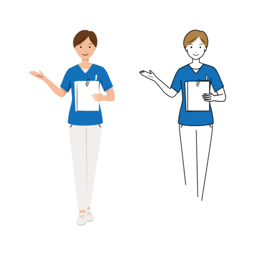 看護師 イラスト - 医療・福祉・カルテ・案内・スクラブ・女性