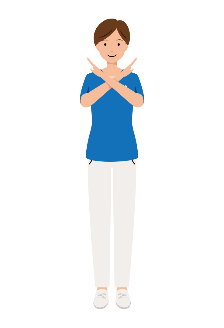 看護師 イラスト - 医療・福祉・バツ・ポーズ・スクラブ・女性