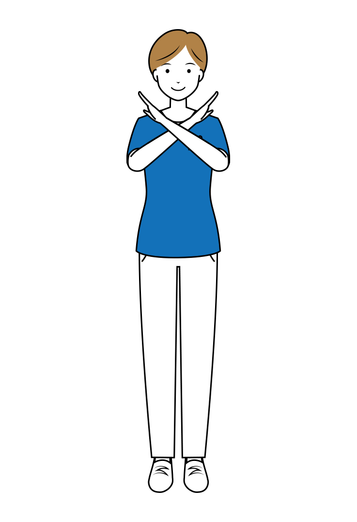 看護師 イラスト - 医療・福祉・バツ・ポーズ・スクラブ・女性