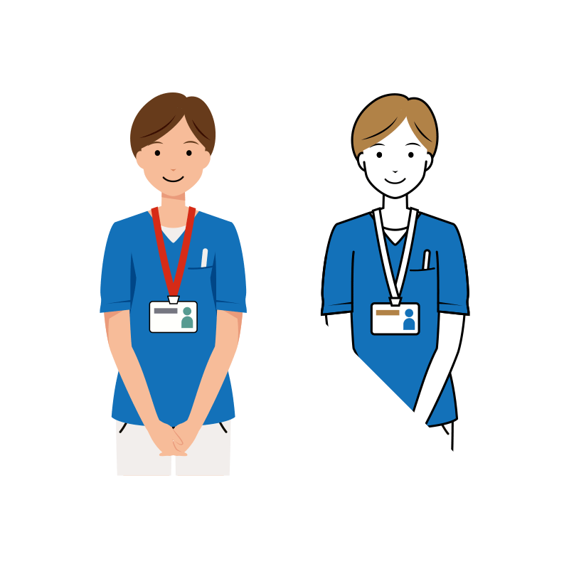 医療 イラスト - 看護師・女性・スクラブ・上半身