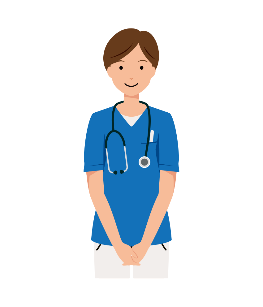 看護師 イラスト - 医療・福祉・聴診器・スクラブ・女性・上半身