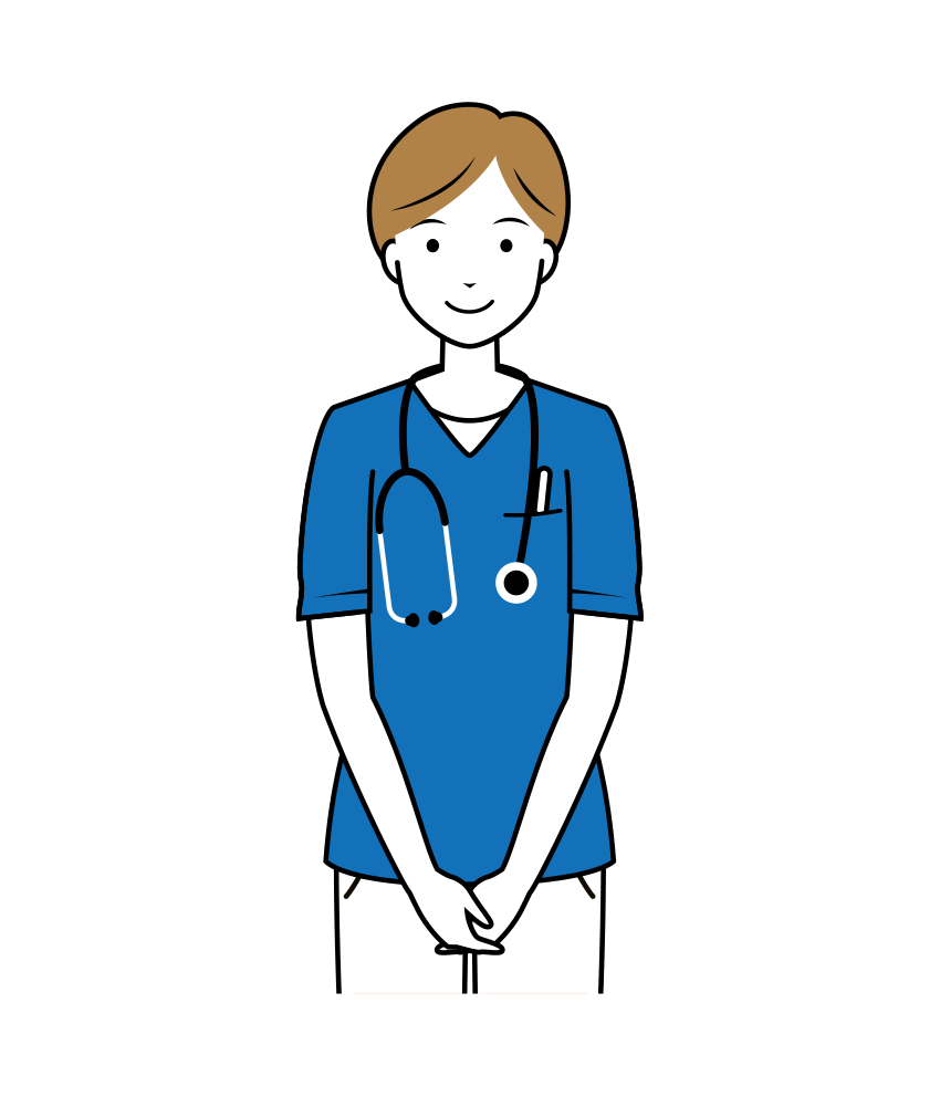 看護師 イラスト - 医療・福祉・聴診器・スクラブ・女性・上半身