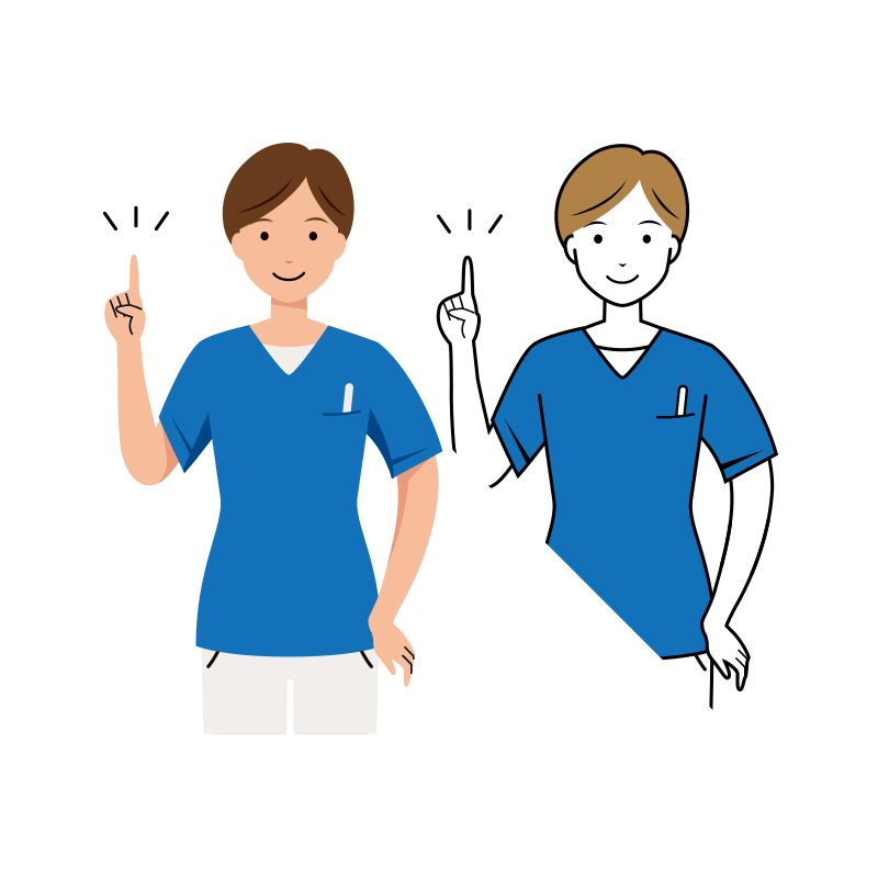 医療 イラスト - 看護師・女性・アドバイス・スクラブ・上半身