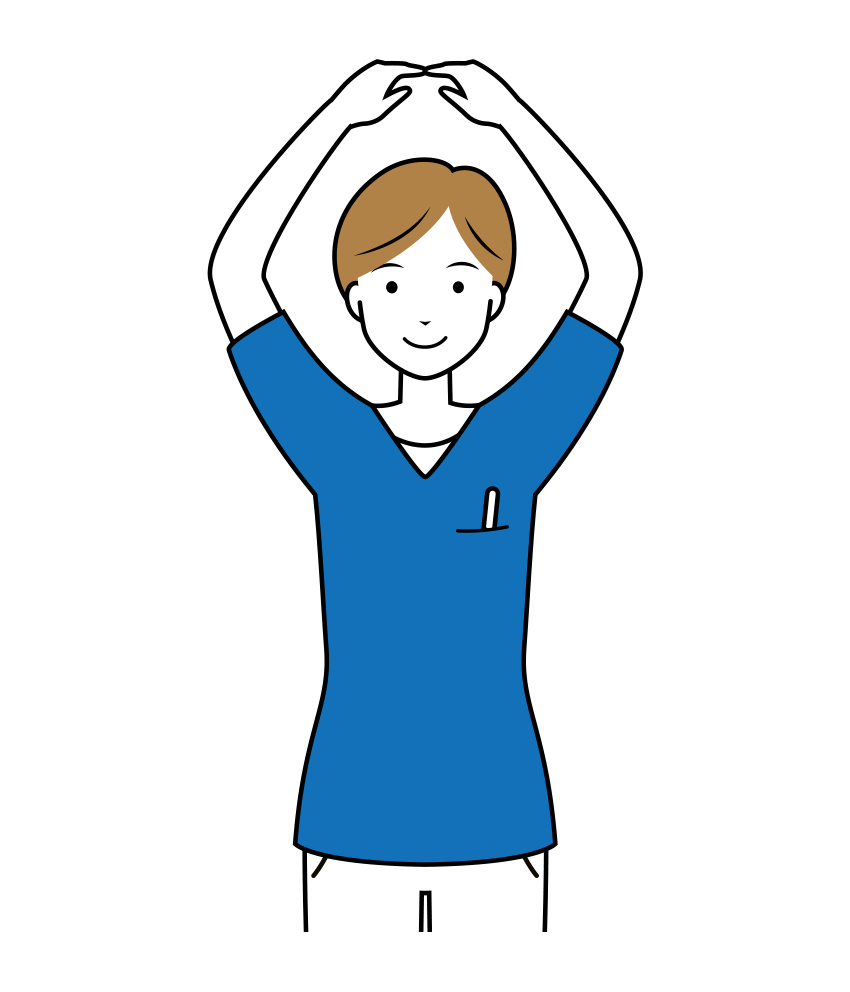 医療 イラスト - 看護師・女性・OKサイン・ポーズ・スクラブ・上半身