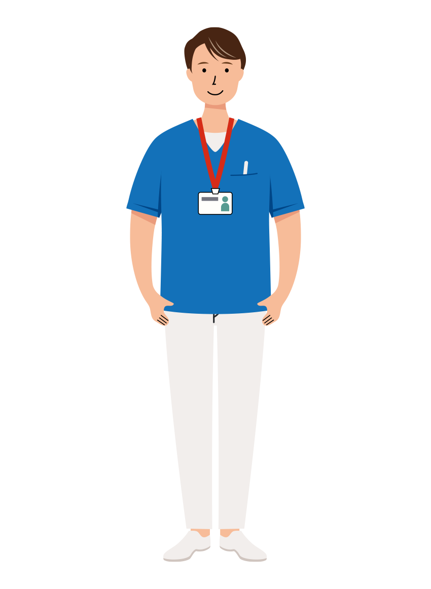 医療 イラスト - 看護師・男性・スクラブ