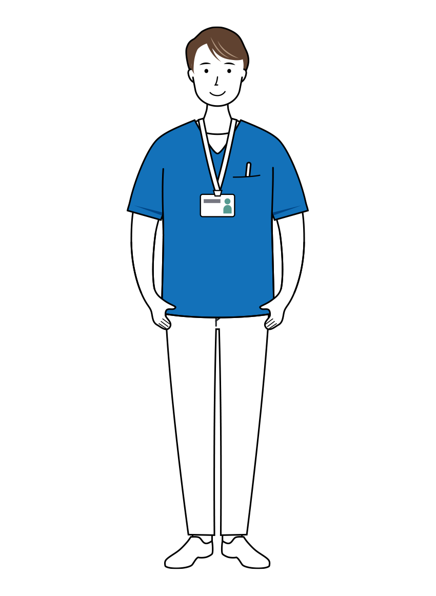 医療 イラスト - 看護師・男性・スクラブ